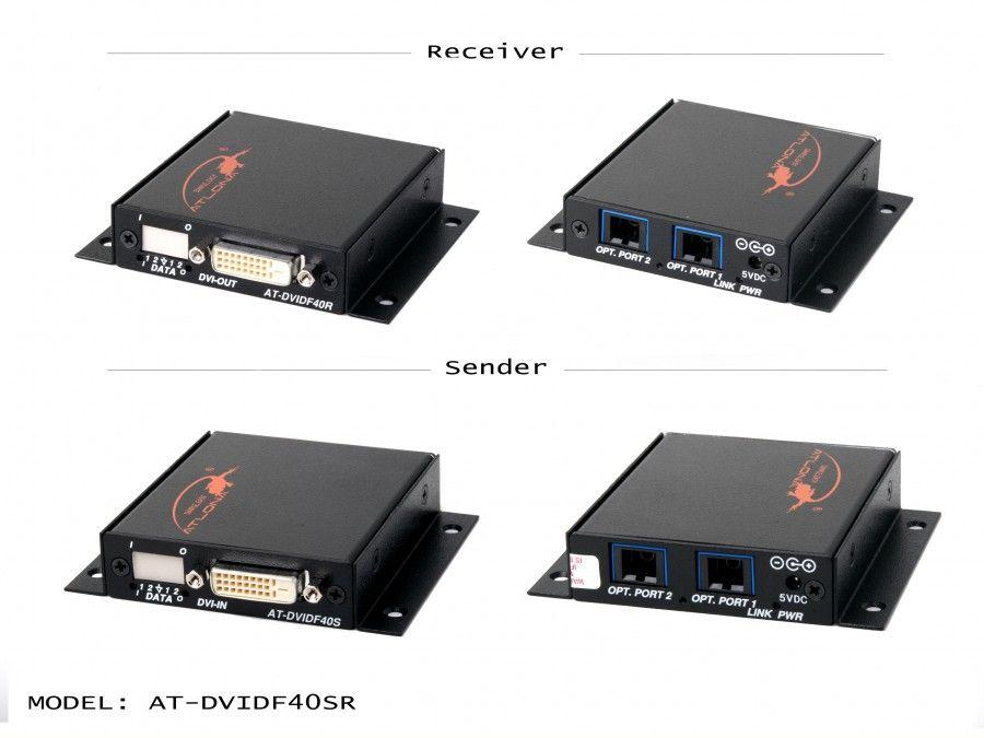 AT-DVIDF40SR DVI Dual Link Extender (Transmitter/Receiver) Kit over 2x MM Fiber by Atlona