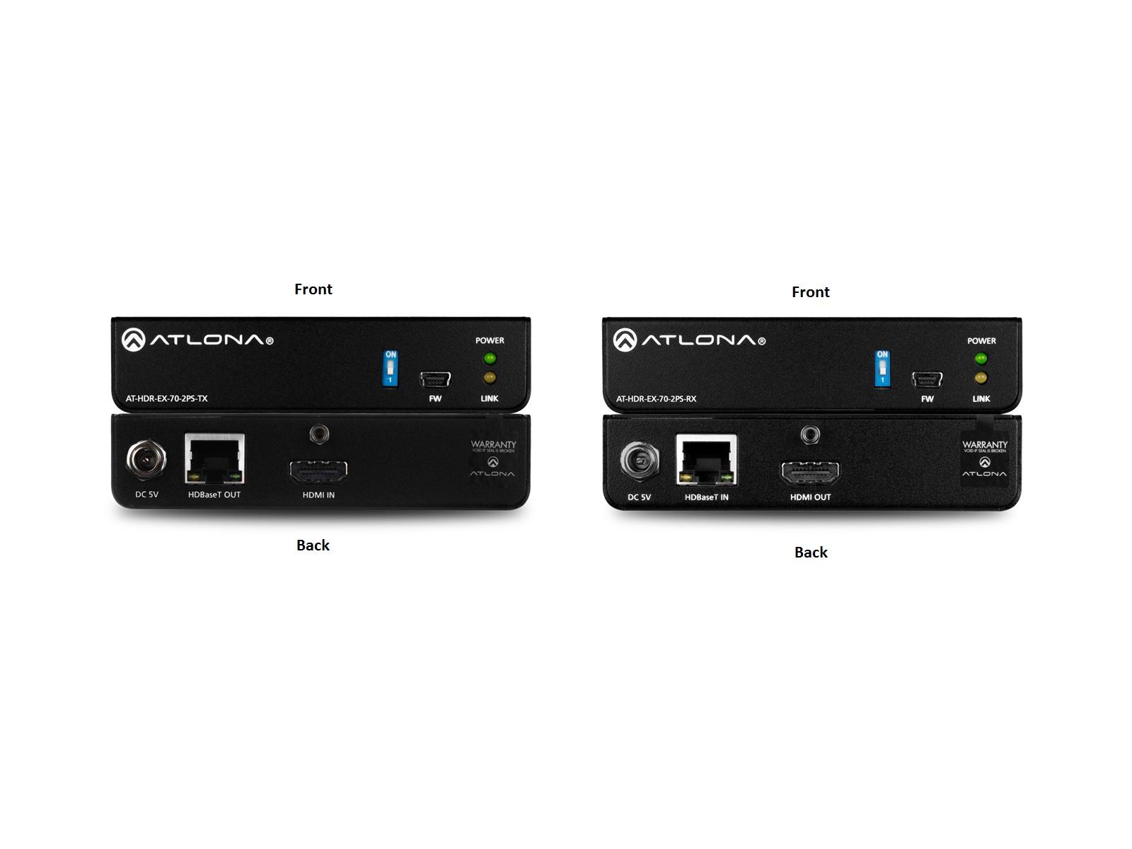 AT-HDR-EX-70-2PS-b 4K HDR HDMI Over HDBaseT Extender (Transmitter/Reciever) Kit by Atlona