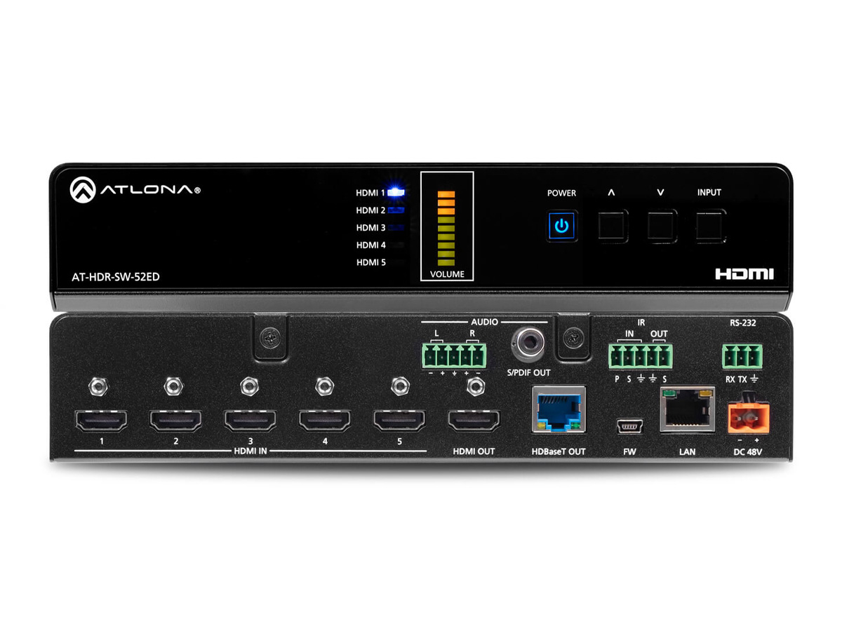 Atlona AT-HDR-SW-52ED HDBaseT 5x2 HDMI Matrix Switcher 4K HDR