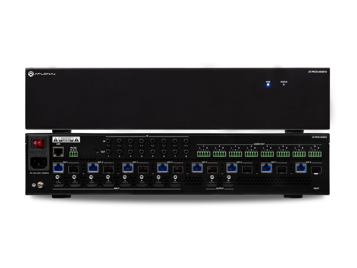 Atlona AT-PRO5-MX810 8x10 HDMI Matrix Switcher SDVoE Fiber/Copper 4K60 HDR
