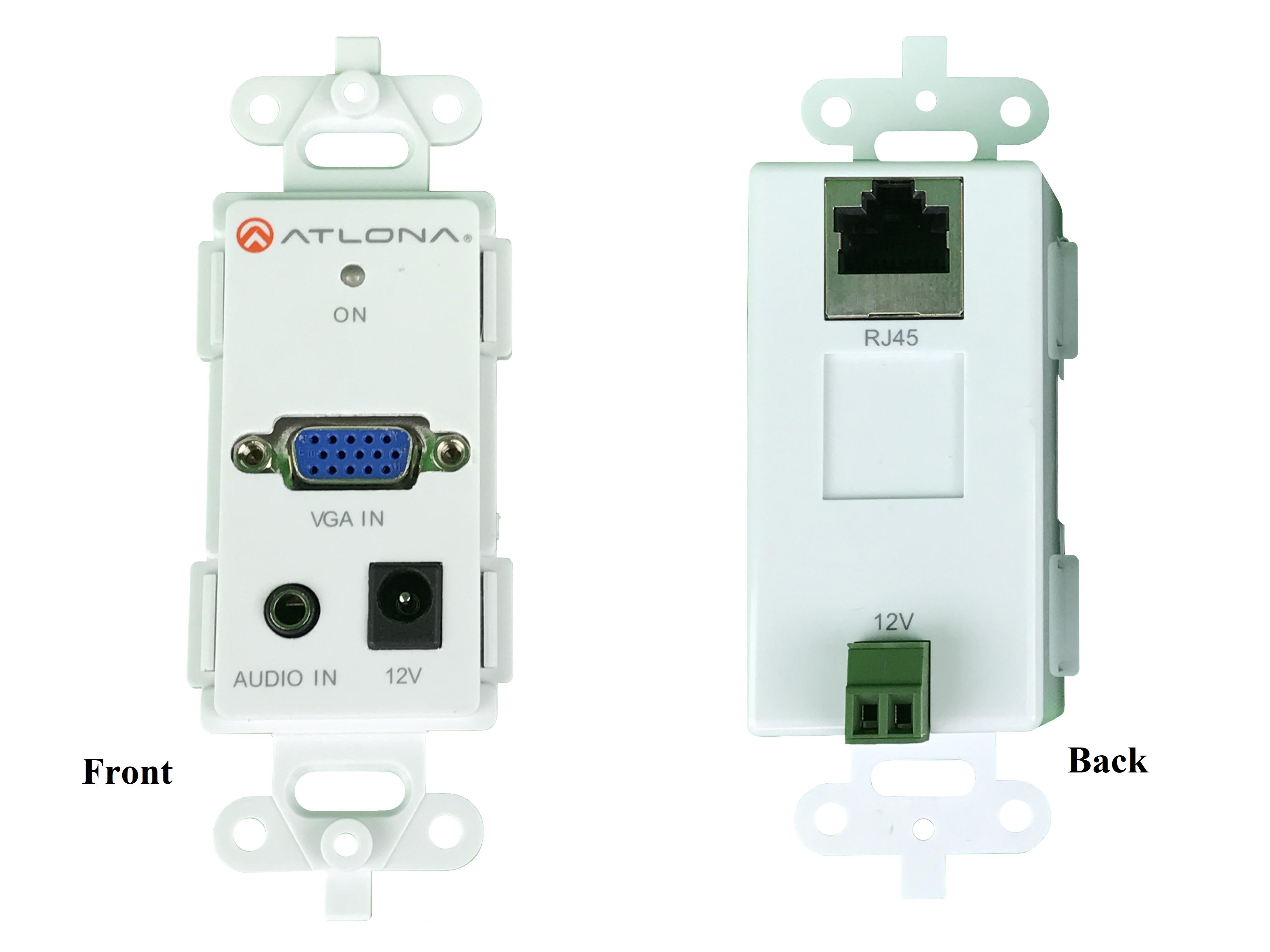 AT-VGAPW-SR VGA Video and Audio Wall Plate UTP/CAT5 Extender (Transmitter/Receiver) Set by Atlona