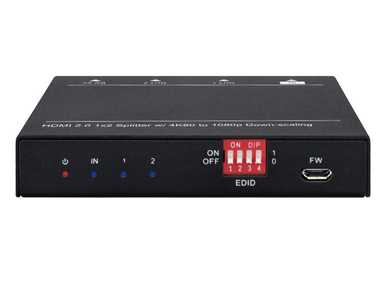 DXE-122A-DS 1x2 HDMI 2.0A 4K Splitter with Auto EDID Management by Aurora Multimedia