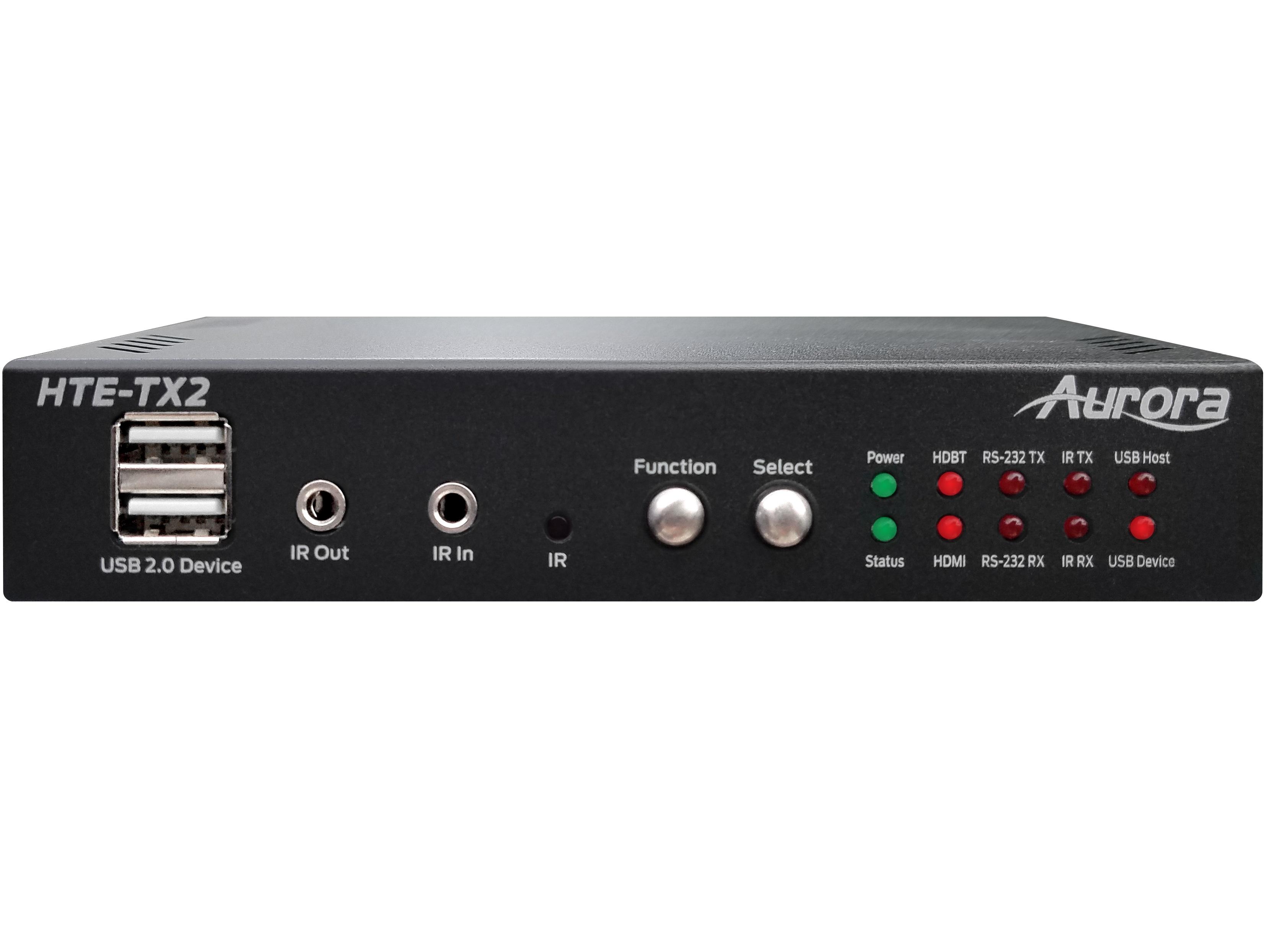 HTE-TX2 4K60 HDR 2xHDMI/HDBaseT 2.0 Extender (Transmitter) with Dante/USB/IP/IR up to 100m/330ft (Black) by Aurora Multimedia