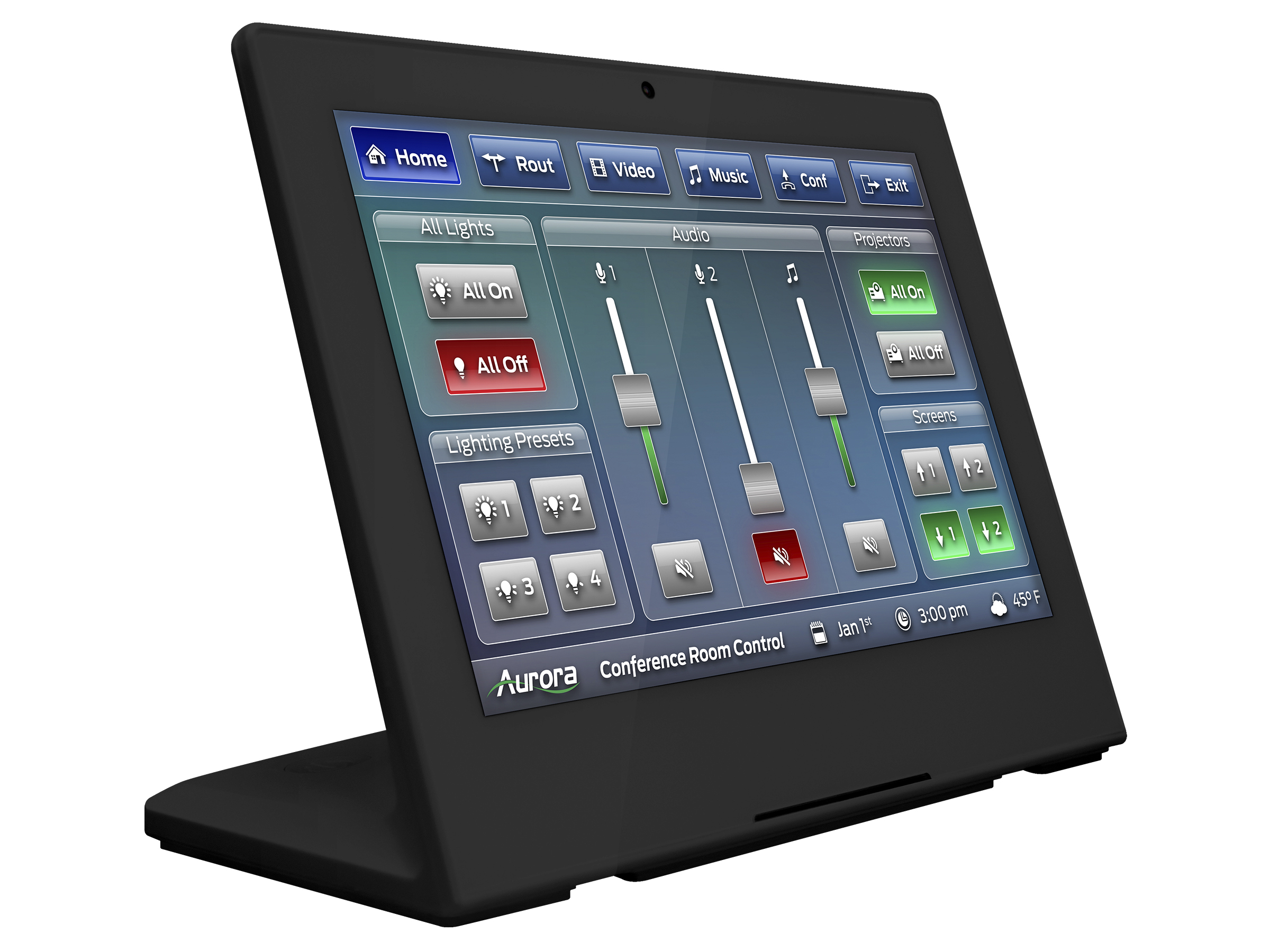 RXT-10D-B 10in desktop ReAX IP touch panel control system/Black by Aurora Multimedia
