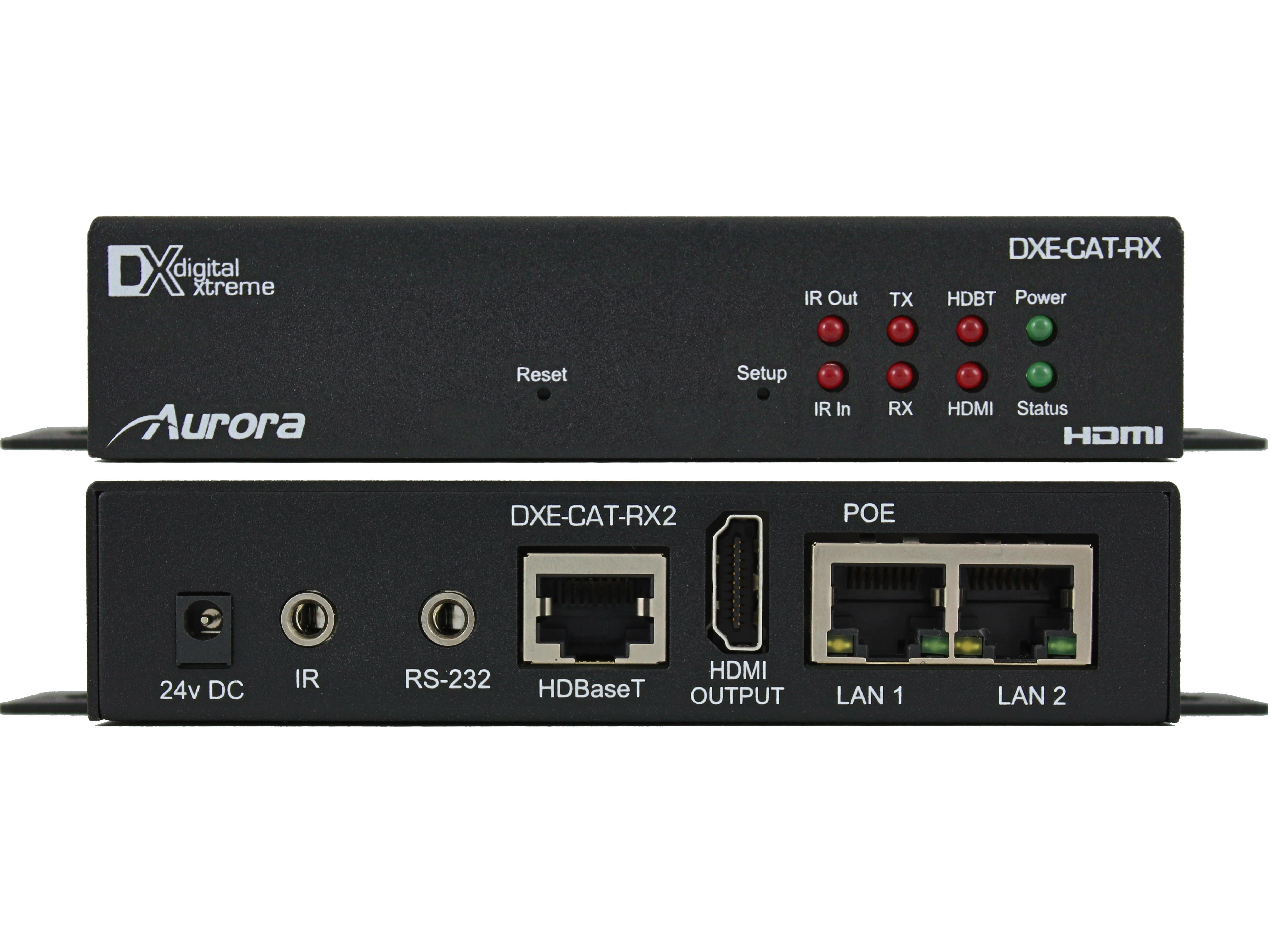 DXE-CAT-RX2-4K 4K UHD HDMI HDBaseT Extender (Receiver) 330/600ft by Aurora Multimedia