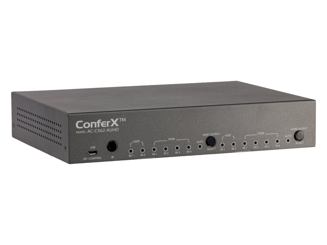 AC-CX62-AUHD 6x2 4K60 18Gbps HDR HDMI/HDBaseT ConferX Matrix Switcher with IR/PoE/EDID Control by AVPro Edge