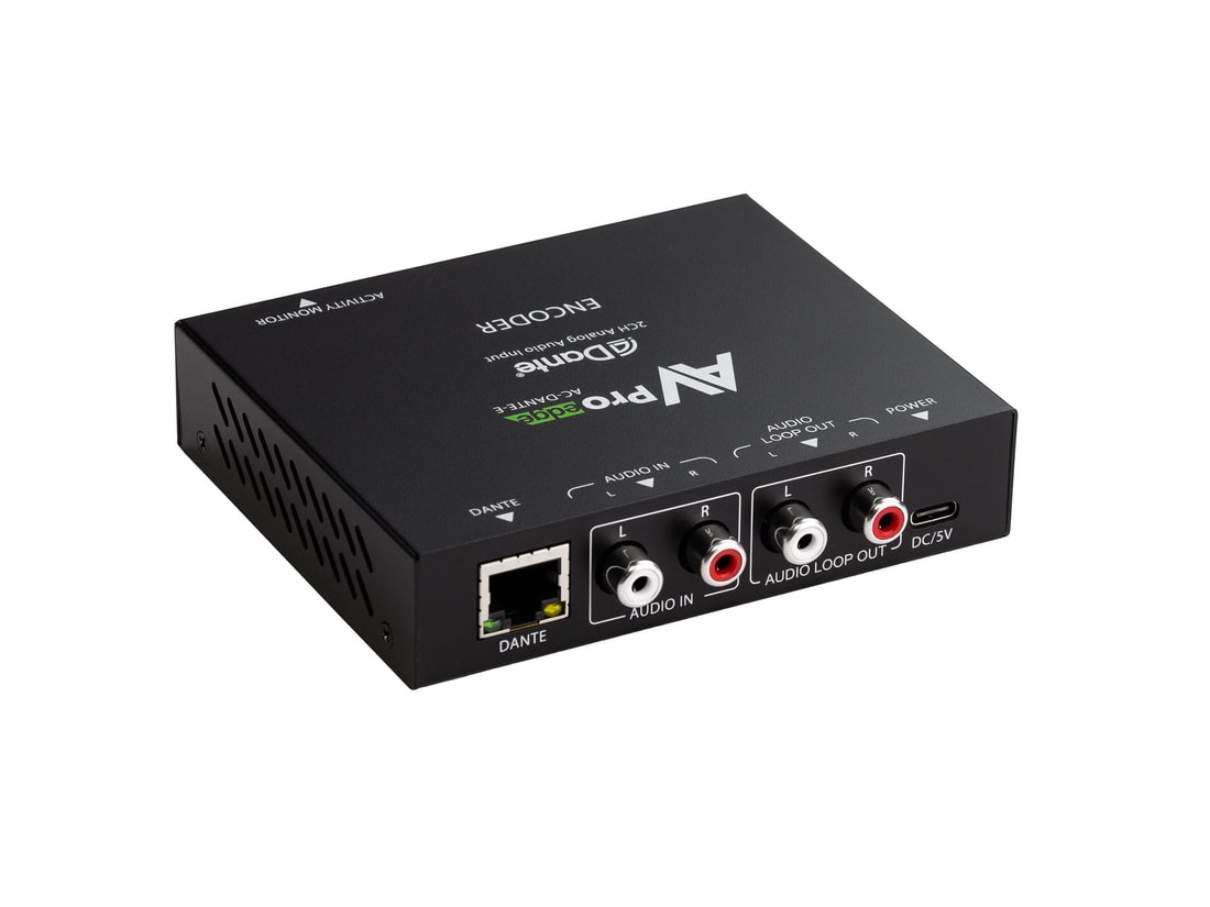 AC-DANTE-E 2 Channel/Analog Stereo-to-Dante Platform Encoder by AVPro Edge