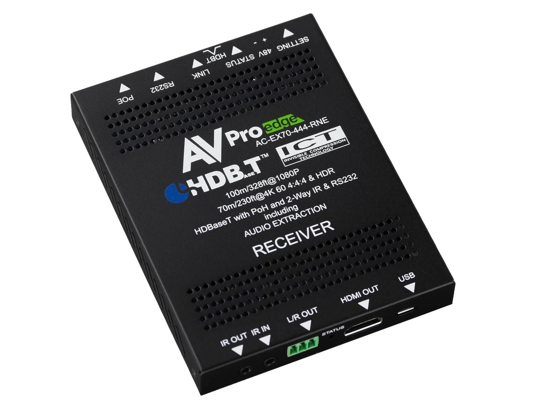 AC-EX70-444-RNE-P 4K60 4x4x4 HDR HDBaseT Extender (Receiver) by AVPro Edge