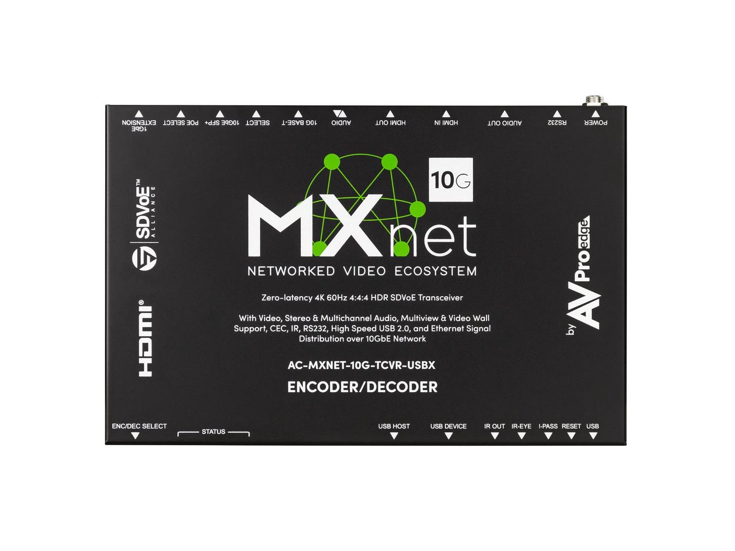 AC-MXNET-10G-TCVR-USBX MXNet 10G Transceiver Encoder/Decoder Unit with Icron Technologies/ExtremeUSB by AVPro Edge