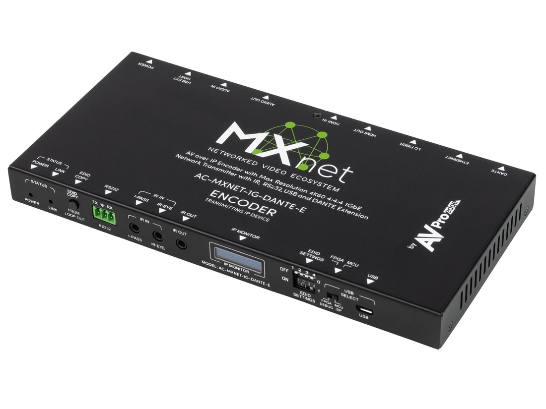 AC-MXNET-1G-DANTE-E MXNet 1G Encoder/Transmitter Device with Dante by AVPro Edge