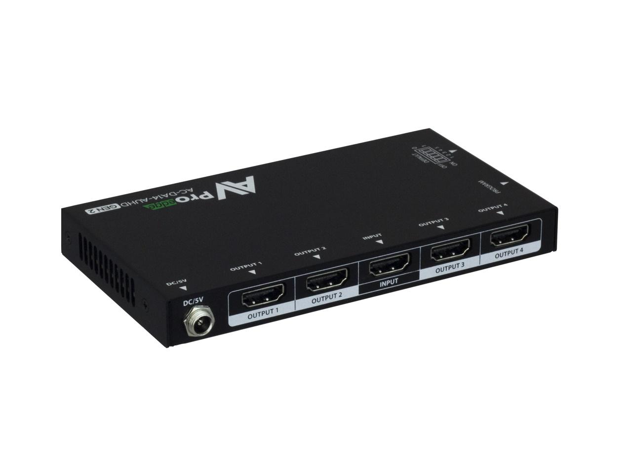 AC-DA14-AUHD-GEN2 1x4 18Gbps AUHD Distribution Amplifier with Advanced EDID Management by AVPro Edge