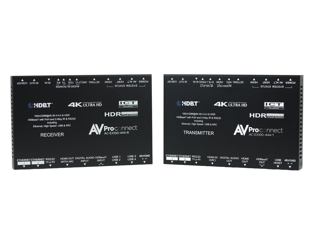 AC-EX100-444-KIT Ultra Slim 4K60 HDMI/HDR/HDBaseT Extender (Transmitter/Receiver) Set - 100 Meter by AVPro Edge