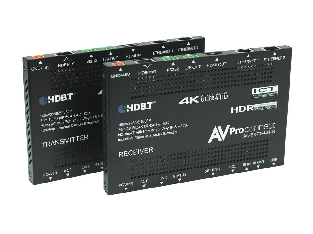 AC-EX70-444-KIT Ultra Slim 70m (100m HD) 4K60 4x4x4 HDR HDBaseT Extender (Transmitter/Receiver) Kit by AVPro Edge