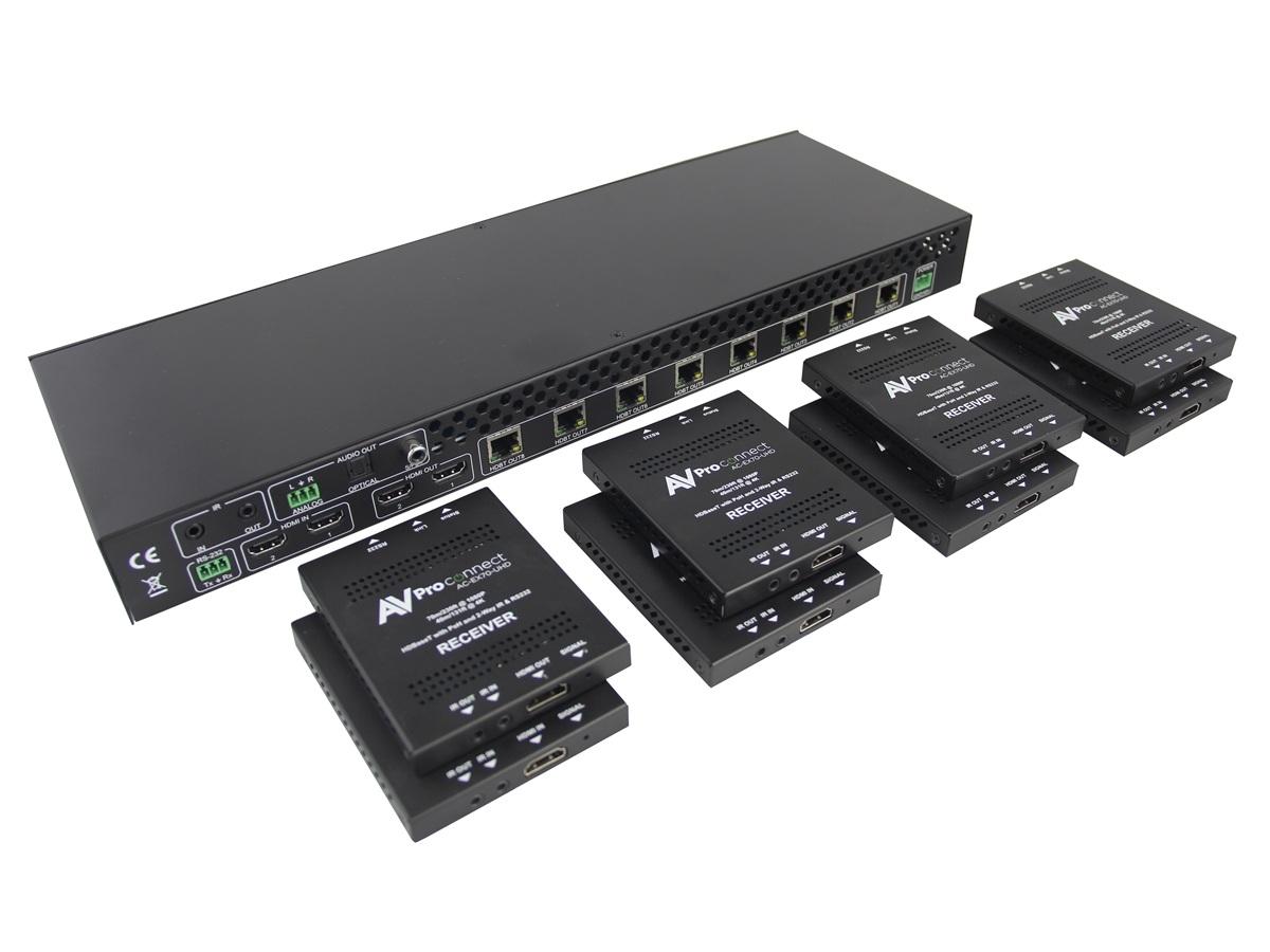 AC-DA210-HDBT-KIT 2x10 HDMI/HDBaseT Distribution Amplifier with Receivers by AVPro Edge