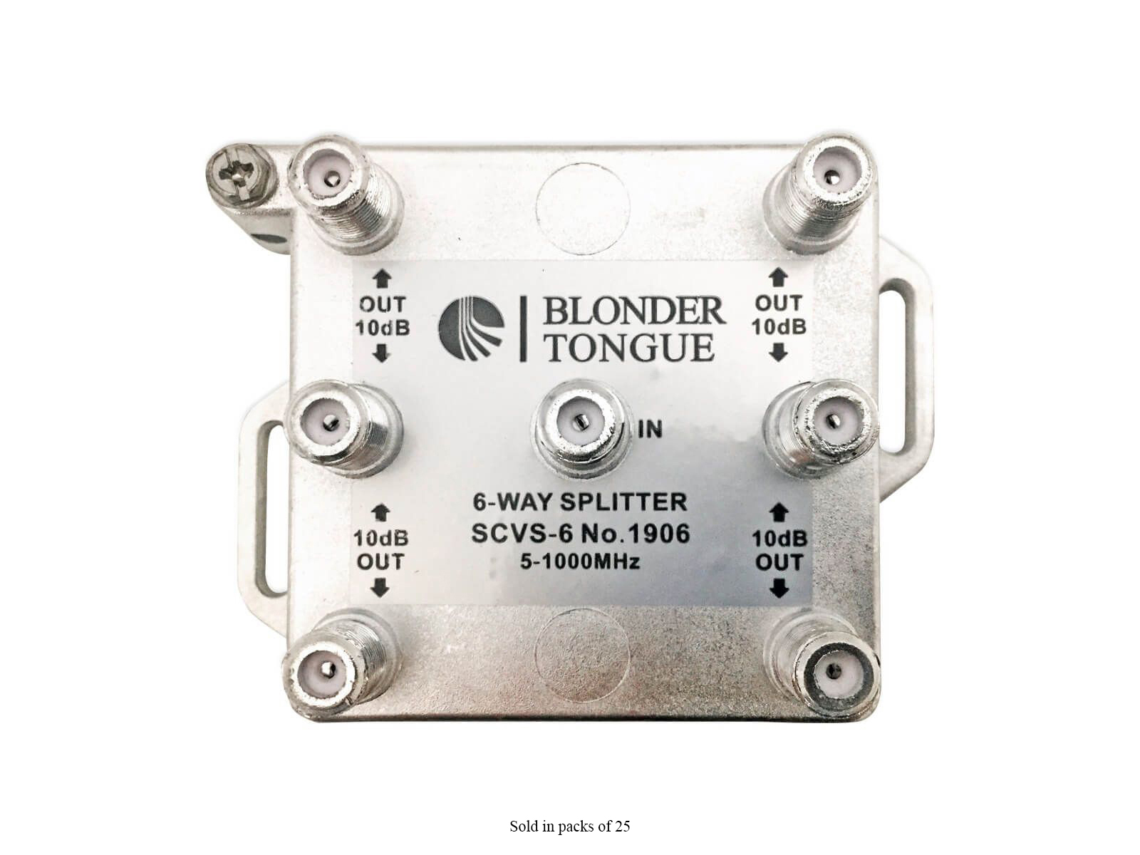 SCVS-6 6-Way Solder Back/5-1000 MHz/L Style RF Splitter (25 Pieces) by Blonder Tongue