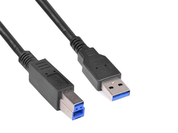 CBL-DCD13088-BULK 10ft DCD13088 SuperSpeed USB 3.0 Type A (M) to USB 3.0 B (M) Cable (Black) by BZB
