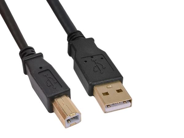 CBL-DCD14208-BULK 6ft DCD14208 USB 2.0 A (M) to USB 2.0 B (M) Cable w Gold-Plated Connectors (Black) by BZB
