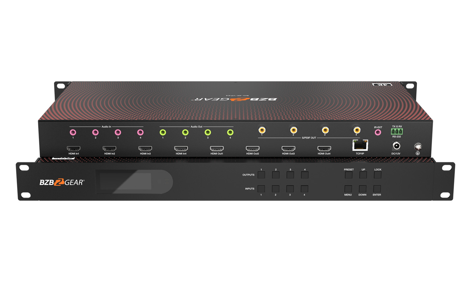 BG-4K-VP44 4x4 4K UHD Seamless HDMI Matrix Switcher/Video Wall Processor/MultiViewer with Scaler/IR/Audio/IP and RS-232 by BZBGEAR