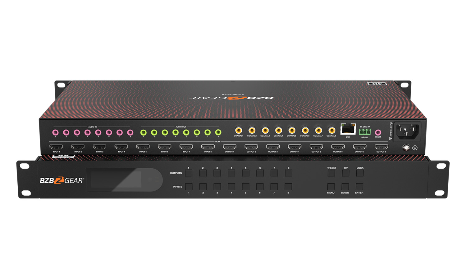 BG-4K-VP88 8x8 4K UHD Seamless HDMI Matrix Switcher/Video Wall Processor/MultiViewer with Scaler/IR/Audio/IP and RS-232 by BZBGEAR