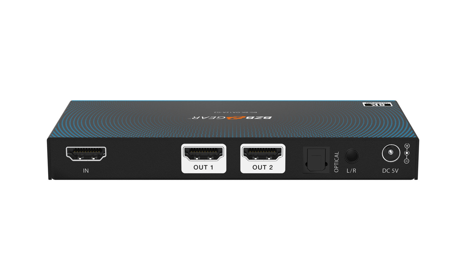 BG-8K-DA12A-G2 1x2 8K UHD HDMI 2.1 48Gbps Splitter with Auto Downscaling/Audio De-Embedding (8K60/4K120 and VRR/FVA/ALLM Support) by BZBGEAR
