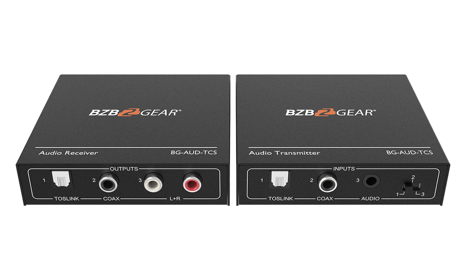 BG-AUD-TCS Long Range Digital/Analog Audio Extender Kit over Cat5e/6/7 up to 950ft (Stereo/TOSLINK/COAX) by BZBGEAR