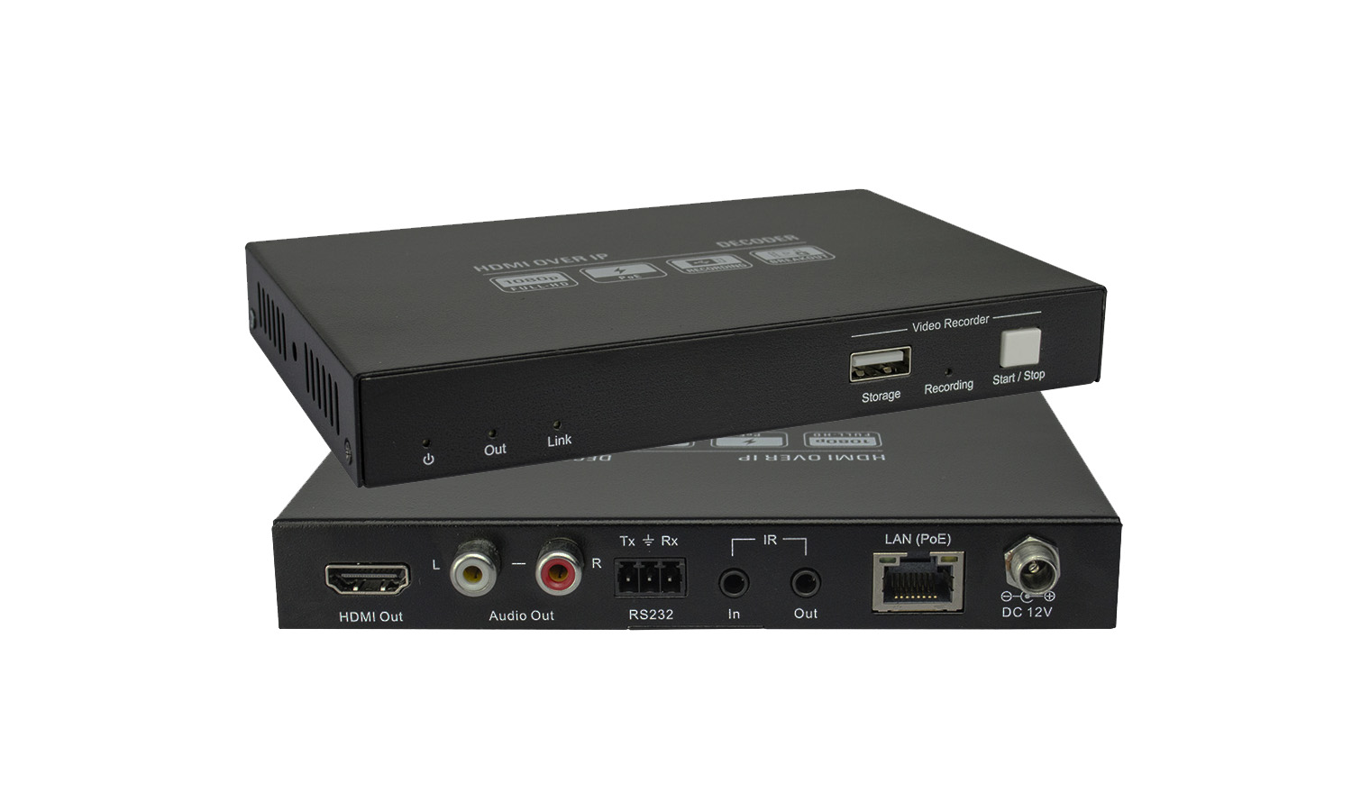 BG-AVOIP1080D HD Video Over IP Decoder with Live Preview/Recording/Matrix and Audio De-Embedding by BZBGEAR