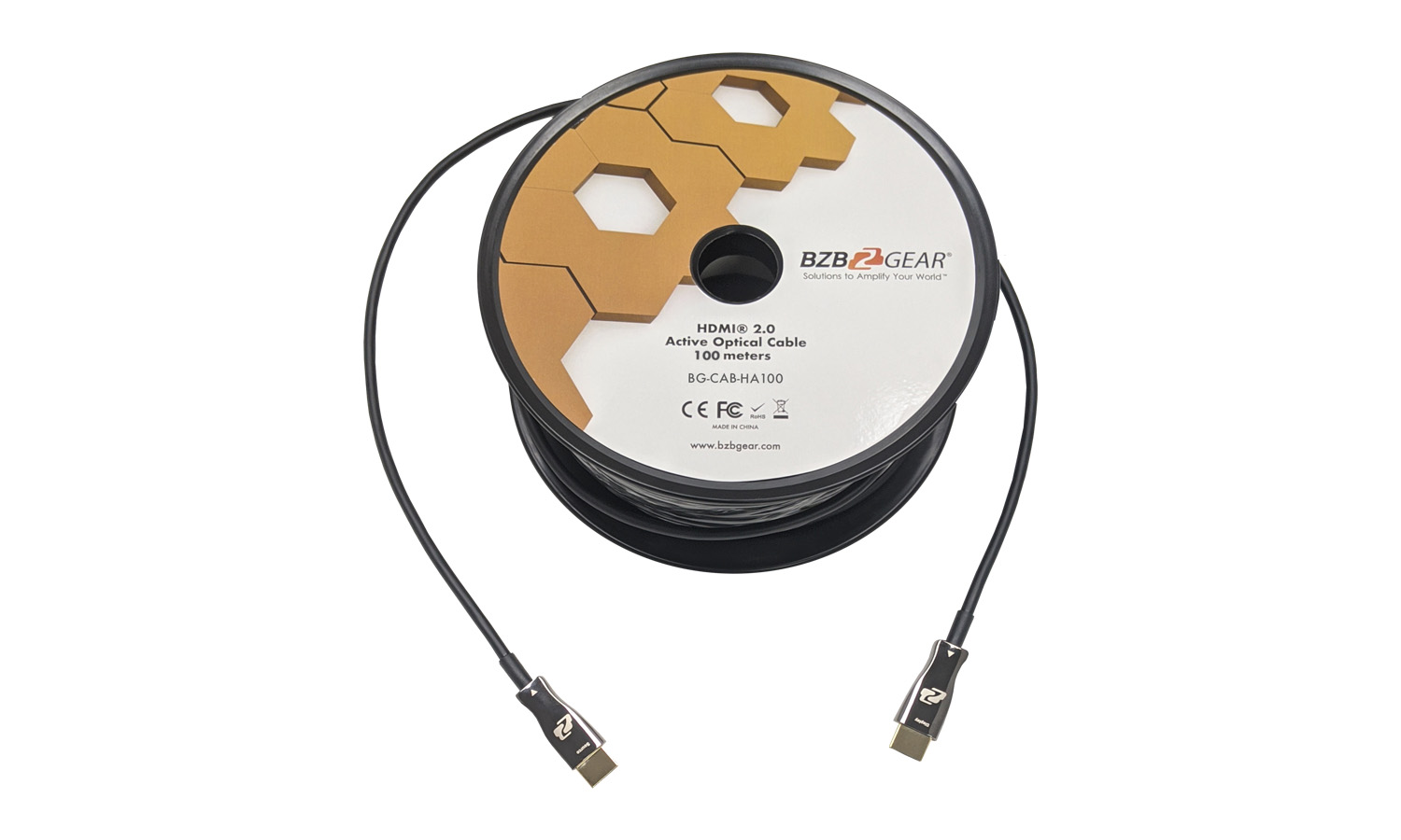 BG-CAB-HA100 4K UHD HDMI 2.0 18Gbps Active Optical Cable - 100m/328ft by BZBGEAR