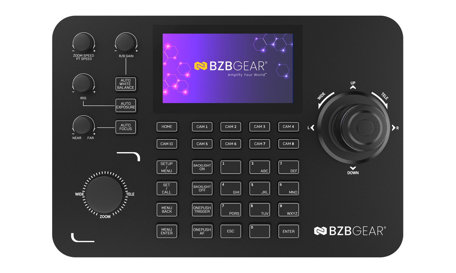 BG-Commander-G2 Universal Advanced Serial and IP PTZ Joystick Controller with 5'' Touch LCD Screen and POE/NDI/RS-232/422/485 by BZBGEAR