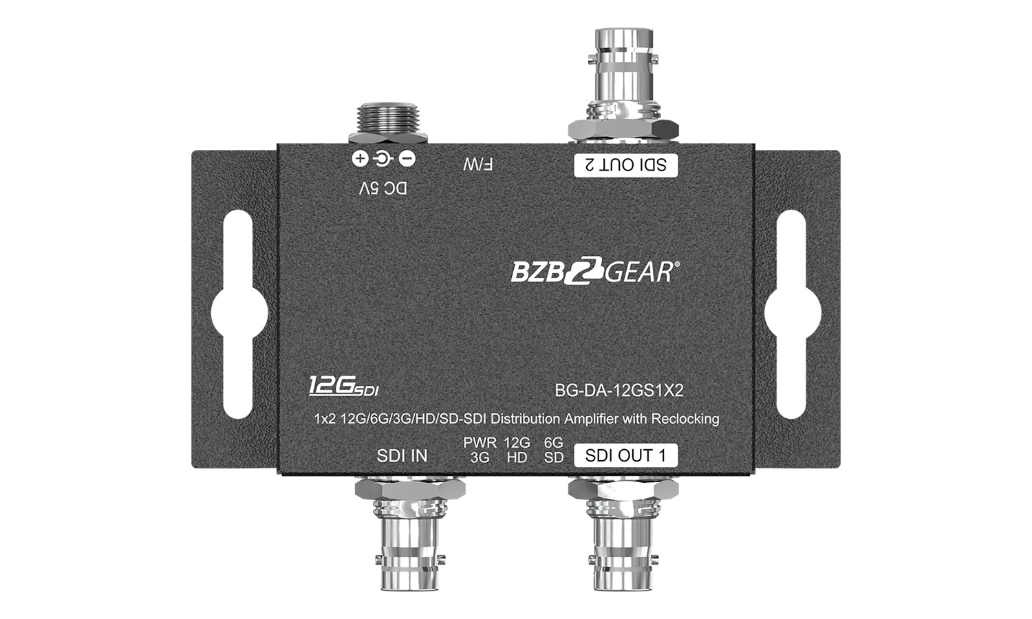 BG-DA-12GS1X2 4K UHD 12G-SDI 1x2 Splitter/Distribution Amplifier by BZBGEAR
