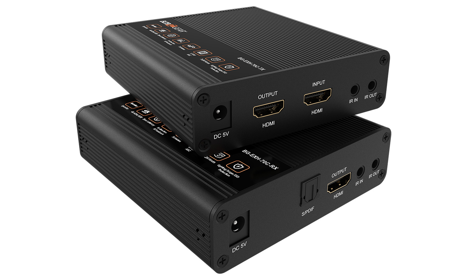 BG-EXH-70C 4K UHD HDMI Extender with Bi-directional IR and Zero Latency up to 230ft by BZBGEAR