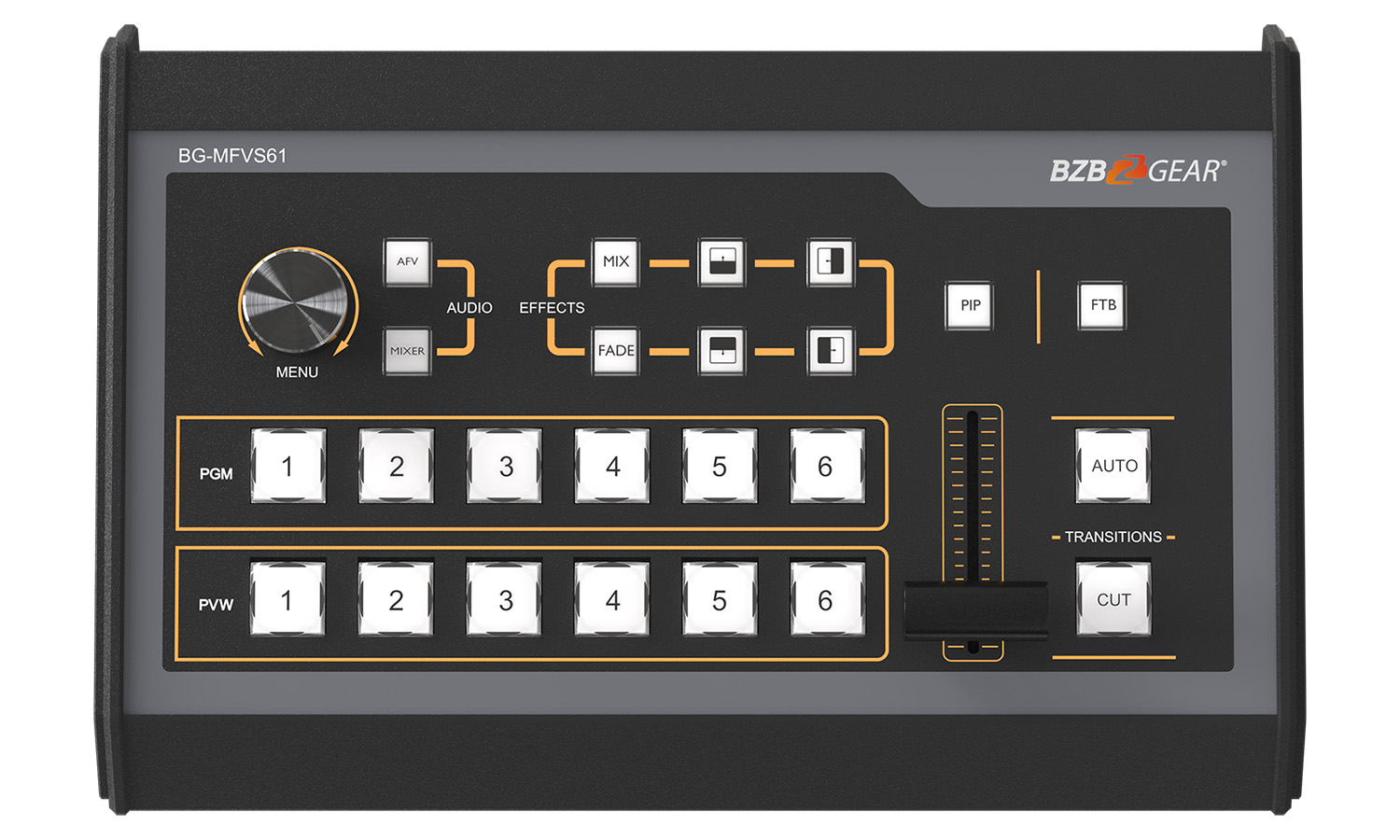 BG-MFVS61-G2 6-Channel/Input 3G-SDI and HDMI Live Streaming Video/Audio Production Switcher and Mixer with Integrated Capture Card by BZBGEAR