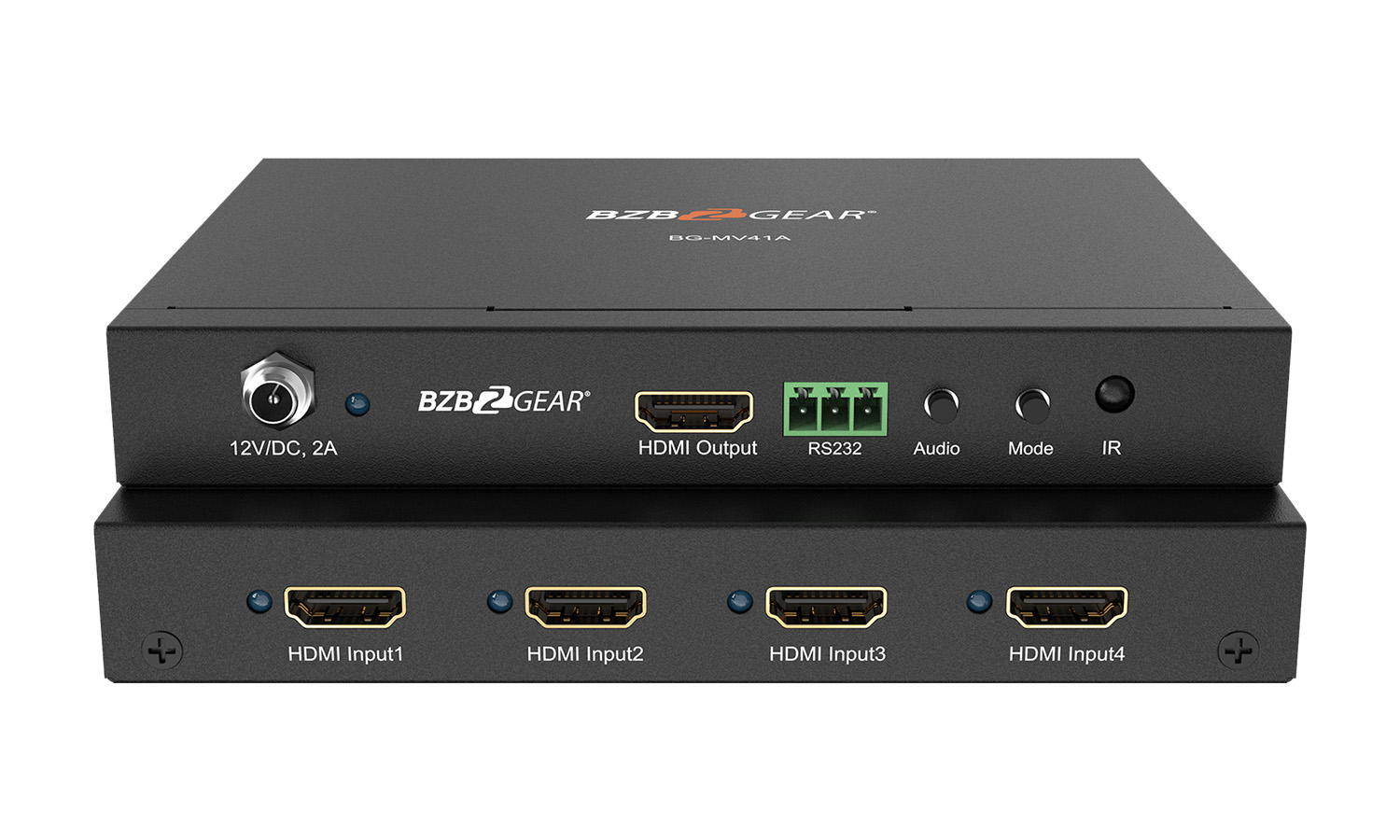BG-MV41A 4X1 Multiviewer with Scaler supporting multi output resolutions up to 1080P/60Hz by BZBGEAR
