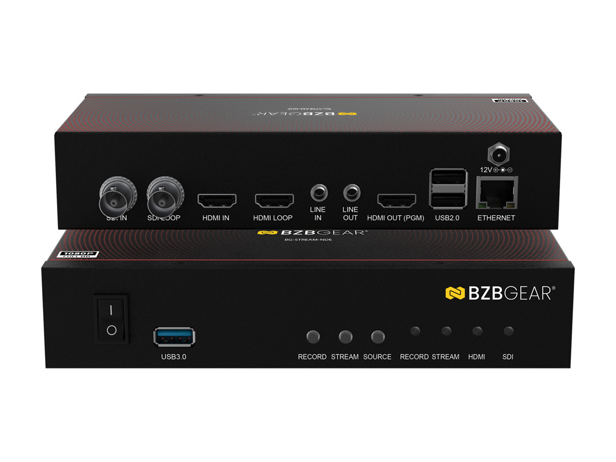BG-STREAM-NDE 1 Channel SDI/HDMI Encoder/Decoder/Recorder with Audio/USB 3.0 for Storage plus NDI Support by BZBGEAR