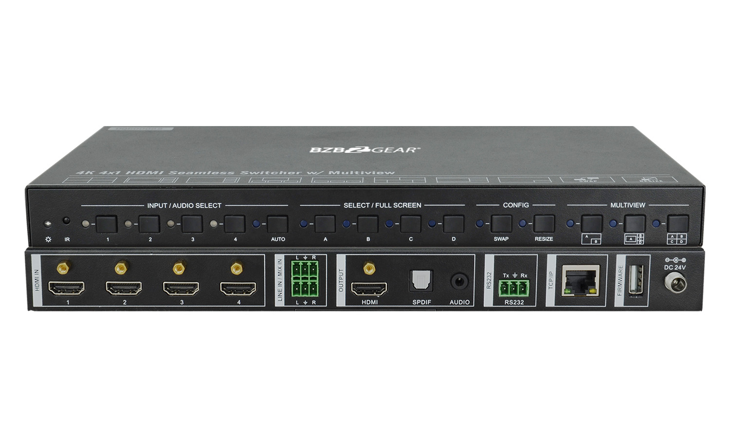 BG-UHD-MSA-4X1 4K 4X1 Seamless Switcher with Multiview by BZBGEAR
