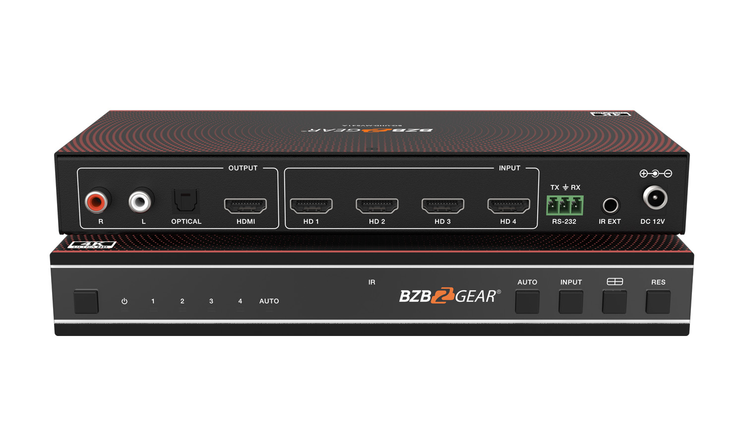 BG-UHD-MVS41A 4K UHD 18Gbps HDMI 4X1 Quad Multiviewer and Seamless Switcher with Audio De-embedder by BZBGEAR