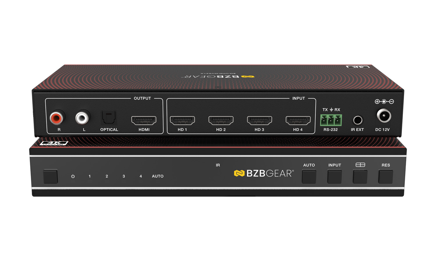 BG-UHD-MVS41A 4x1 4K UHD HDMI Seamless Switcher/Quad MultiViewer with Audio De-Embedding by BZBGEAR