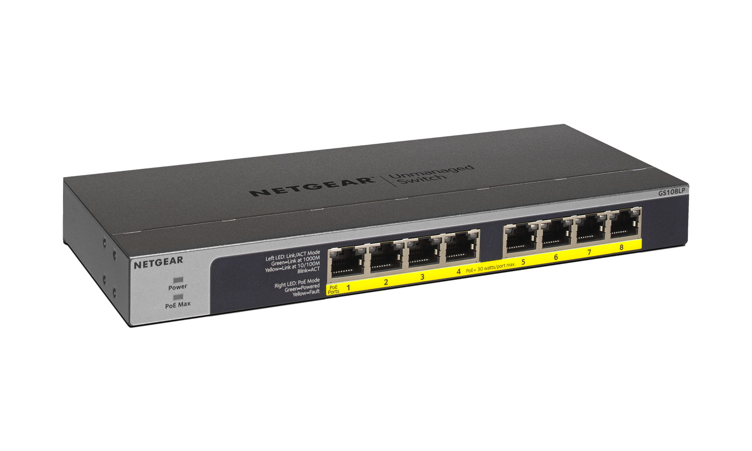 NET-5DP433 Netgear 8-Port PoE/PoE  Gigabit Ethernet Unmanaged Switch 67.5W PoE Budget by BZBGEAR