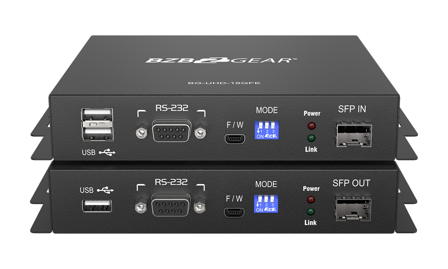 BG-UHD-18GFE-C 4K HDMI USB KVM Extender Kit over Fiber with HDR/2-Way IR/RS-232 and TAA Compliant (with SFP) by BZBGEAR