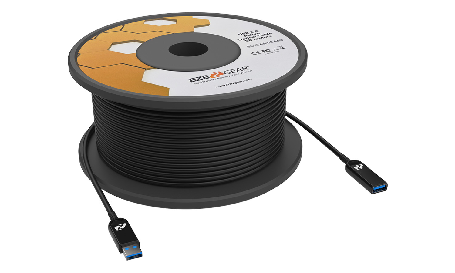 BG-CAB-U3A05 USB 3.0 AM/AF Active Optical Extension Cable - 5m/16ft by BZBGEAR