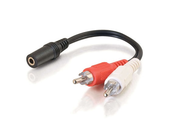 40424 6in Value Series One 3.5mm Stereo Female to Two RCA Stereo Male Y-Cable by C2G