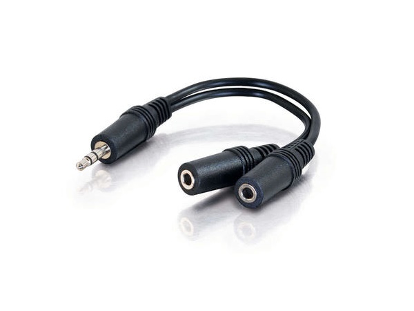 40426 6in Value Series One 3.5mm Stereo Male to Two 3.5mm Stereo Female Y-Cable by C2G