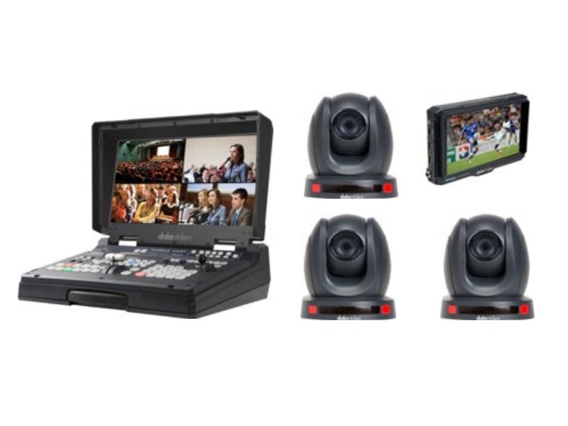 HS-1600T-3C140TM HD/SD HDBaseT Portable Video Streaming Studio Kit by Datavideo