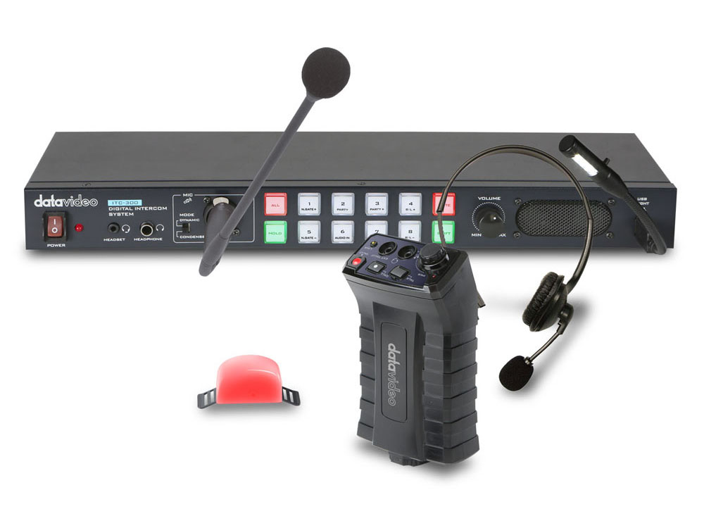 ITC-300 Digital intercom system for up to 8 remote users by Datavideo