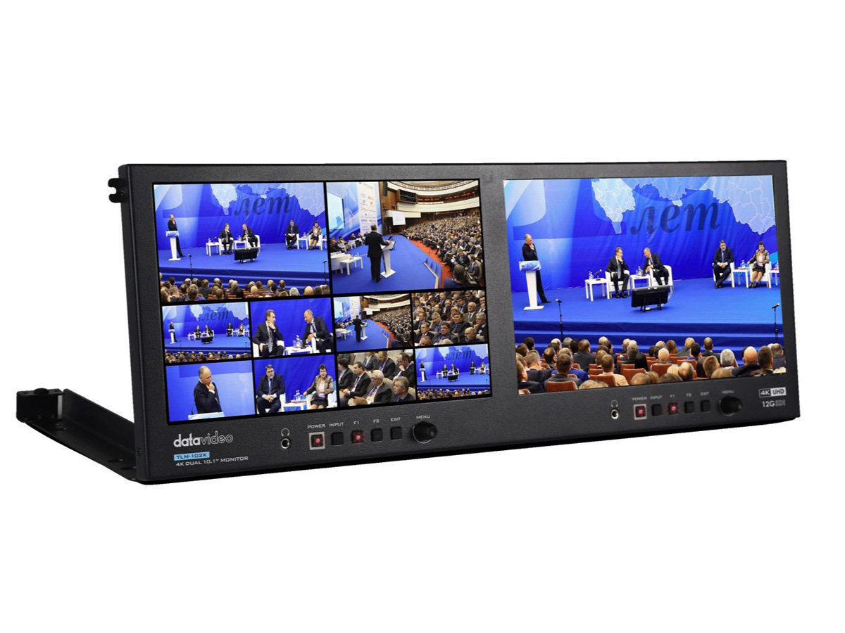 Datavideo TLM-102K Dual 10.1in 4K Rack Monitor 12G-SDI HDMI2.0