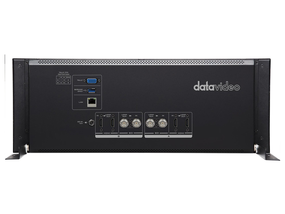Datavideo TLM-102K Dual 10.1in 4K Rack Monitor 12G-SDI HDMI2.0