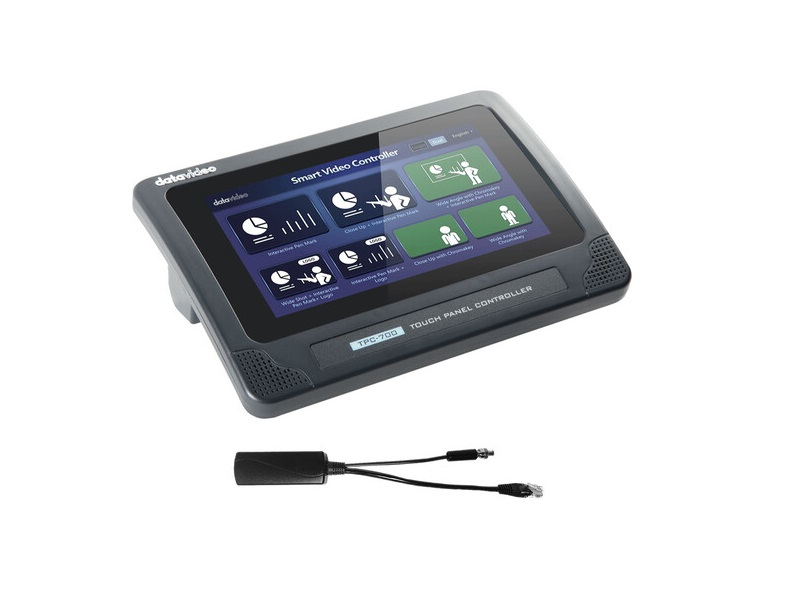 TPC-700POE 7 inch Touch Panel Controller and PoE Adapter Kit for iCast-10 NDI by Datavideo