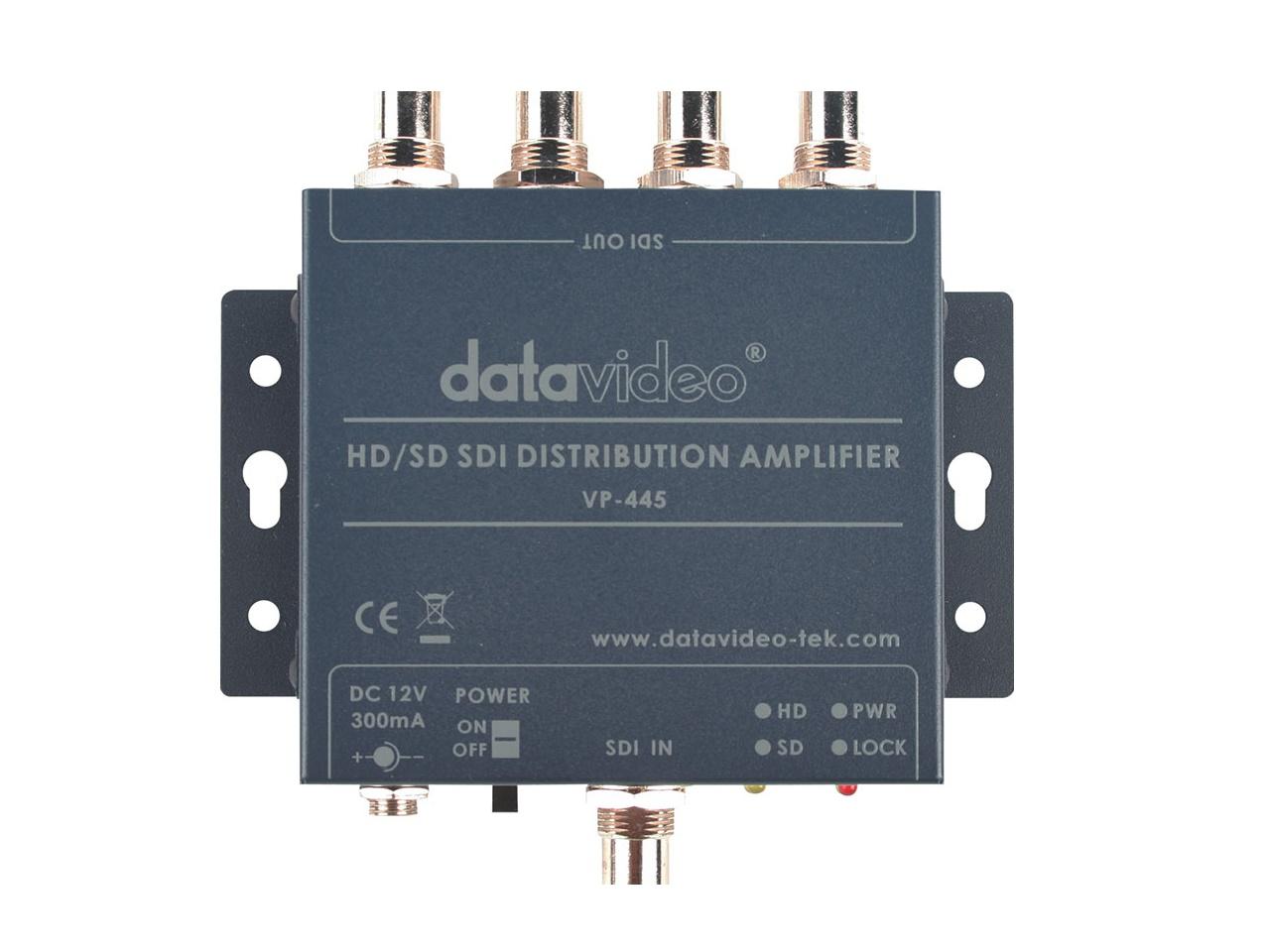 VP-445 1x4 HD/SD-SDI Distribution Amplifier with Mounting Brackets by Datavideo