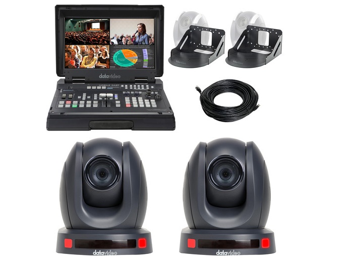 EZ STREAMING PACKAGE C EZ Streaming Package C with 2 x PTZ Cameras and Portable Streaming Studio by Datavideo
