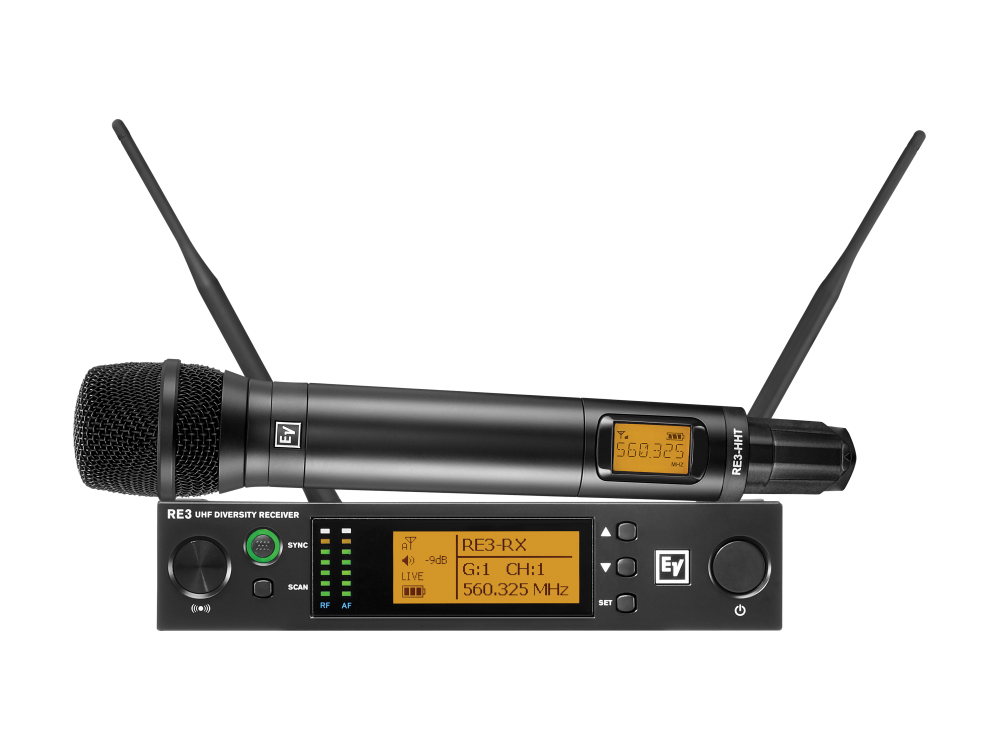 RE3RE4205L UHF Wireless Extender (Transmitter/Receiver) Set with RE420 Condenser Cardioid Mic/488-524MHz by Electro-Voice