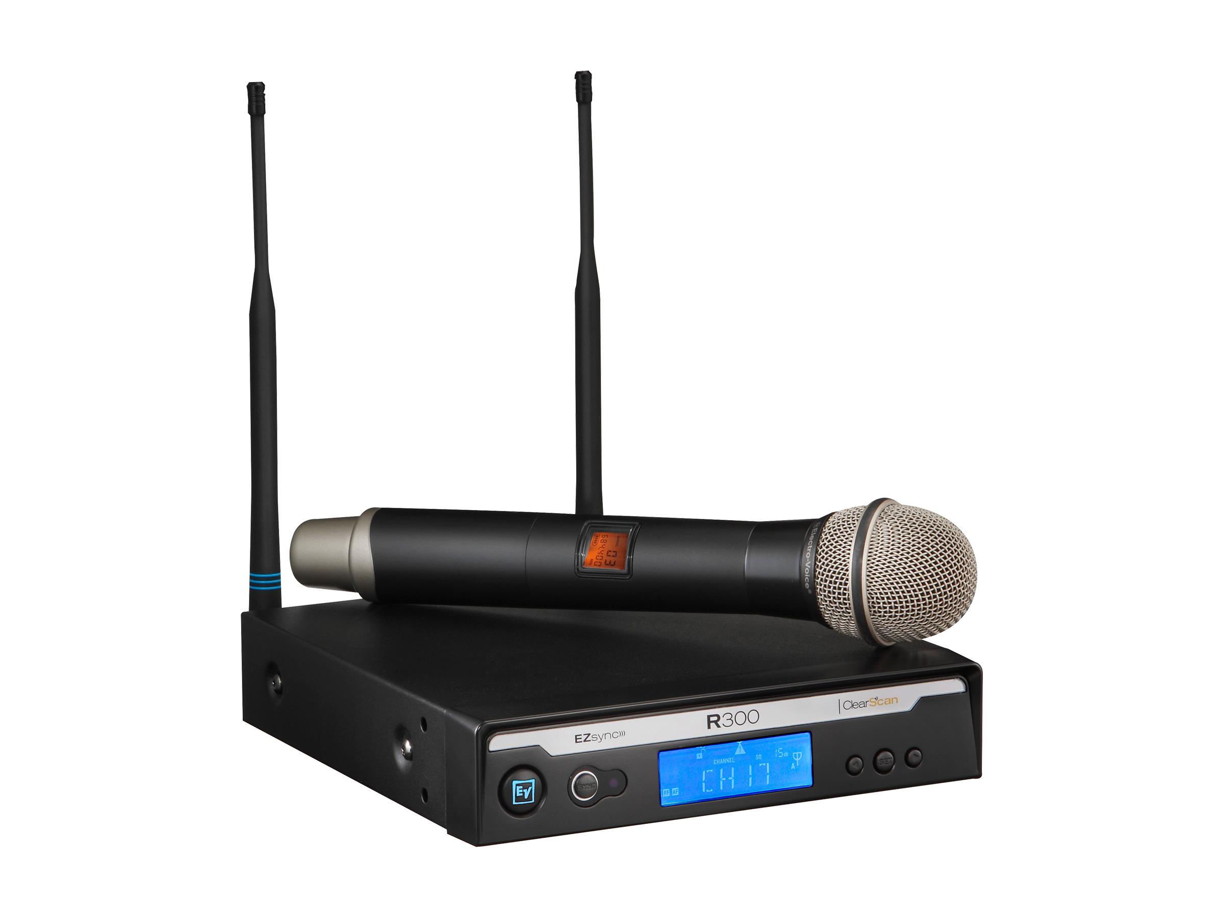 R300HDC R300 Series Wireless Dynamic Cardioid PL22 Handheld Microphone System C-Band/516-532 MHz by Electro-Voice